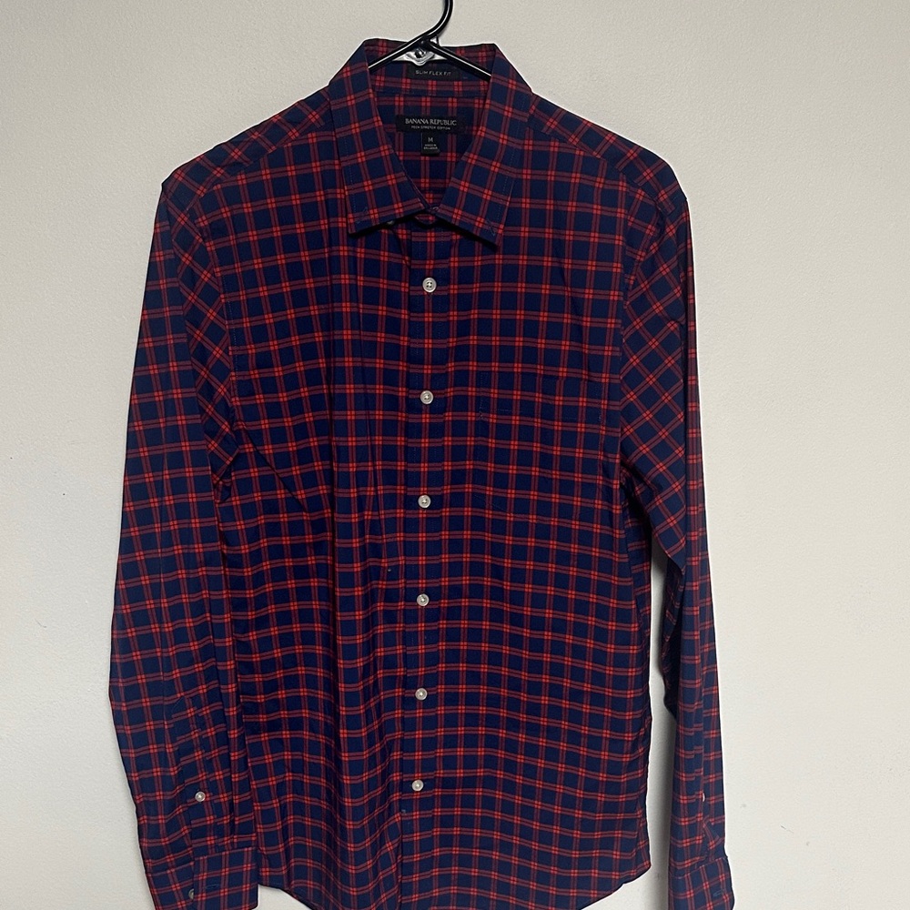 Banana Republic Red and Blue Checkered Shirt